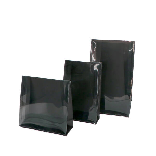 Zakjes PET met venster 'Luxury' zwart 120x60x210 mm